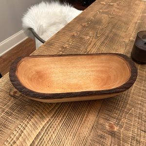 Wood dough bowl